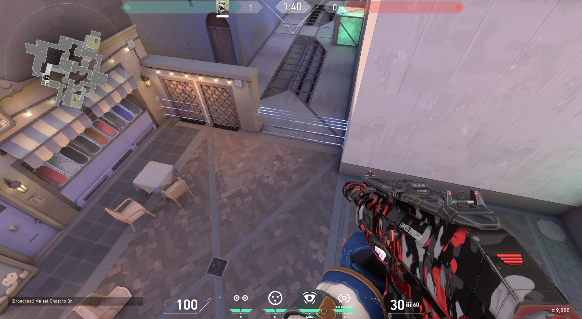 Sova Shock Bolt on Ascent Defense Site A — step 5 of 6: Aim — line up the shot