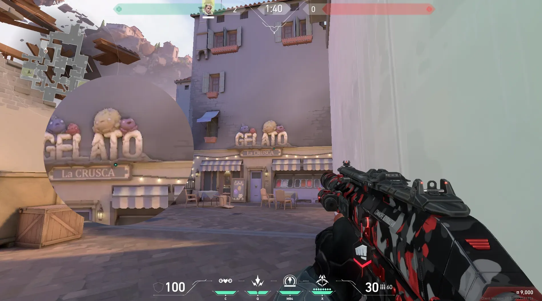Sova Shock Bolt on Ascent Attack Site A — step 2 of 6: Aim — line up the shot