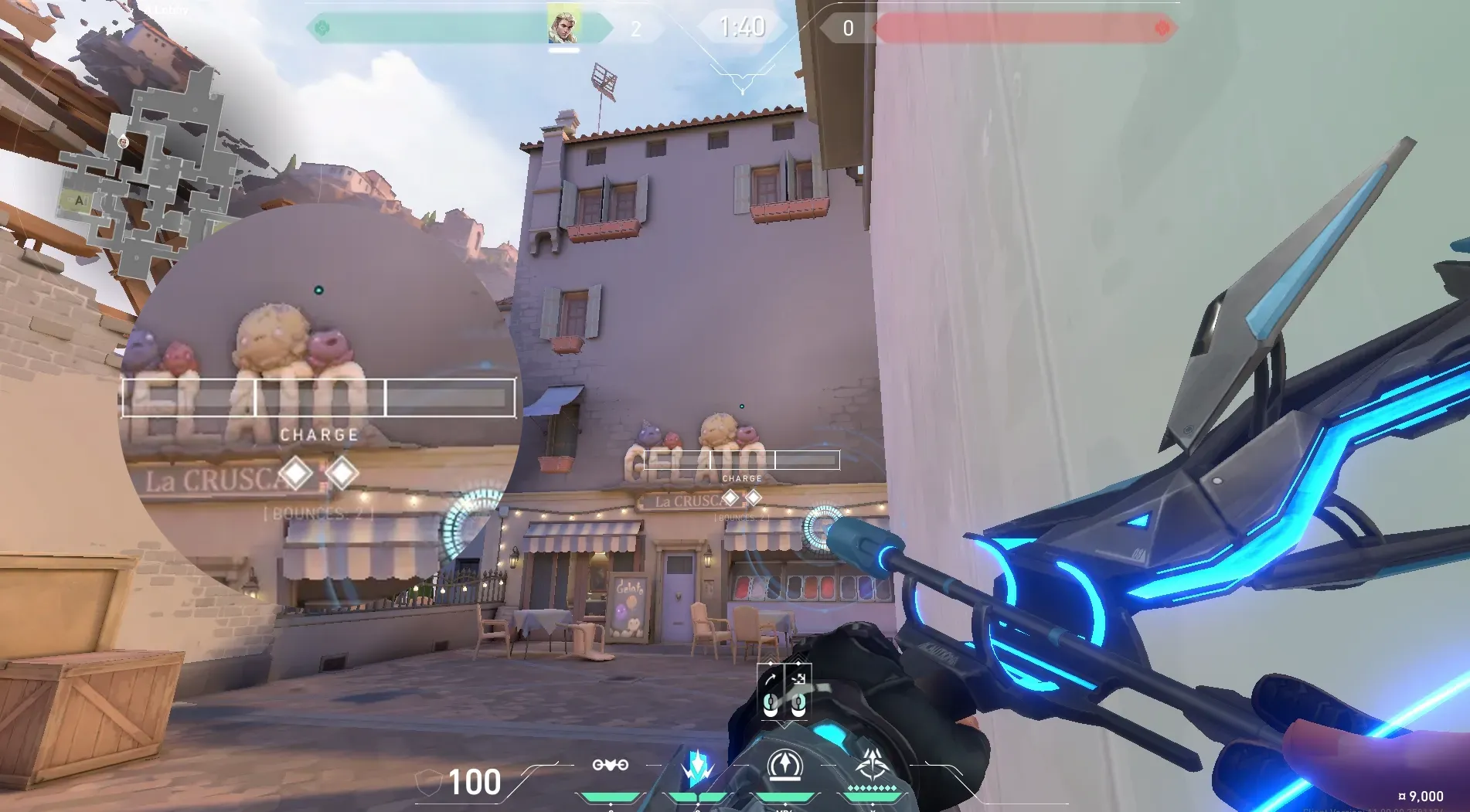 Sova Shock Bolt on Ascent Attack Site A — step 4 of 6: Aim — line up the shot
