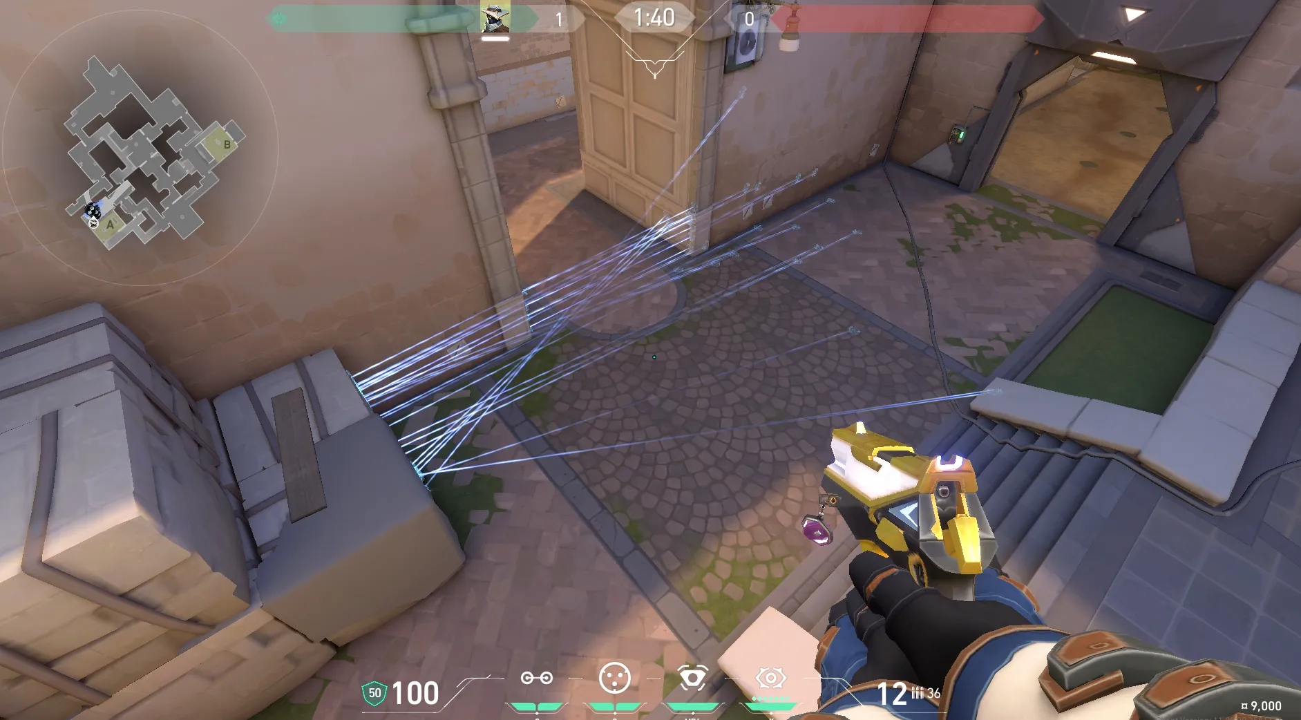 Sova Shock Bolt on Ascent Attack Site A — step 4 of 5: Aim — line up the shot