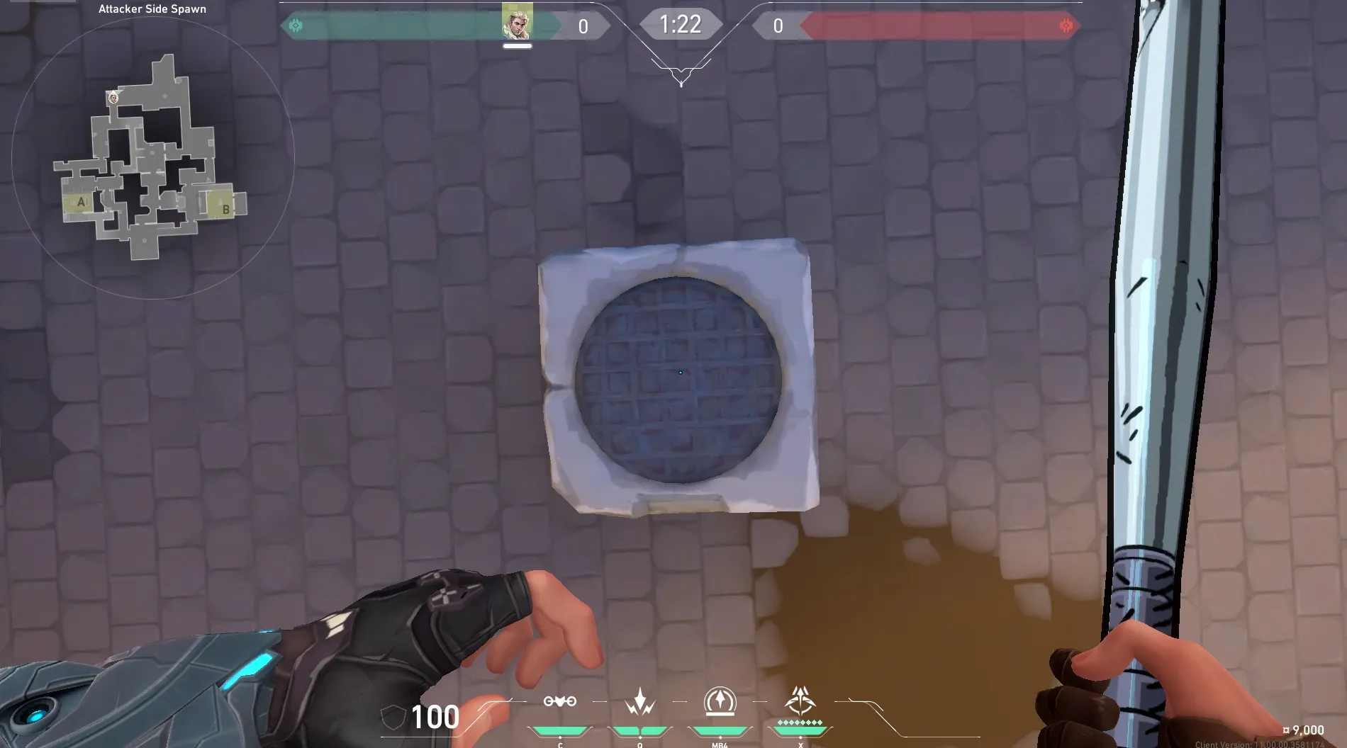 Sova Recon Bolt on Ascent Attack Site B — step 2 of 6: Aim — line up the shot