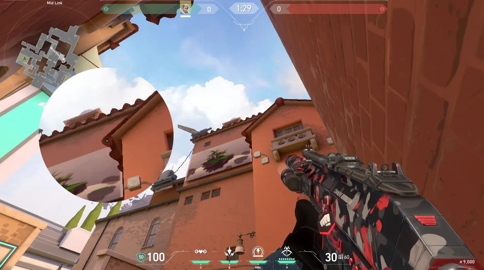 Sova Shock Bolt on Ascent Attack Mid — step 2 of 5: Aim — line up the shot