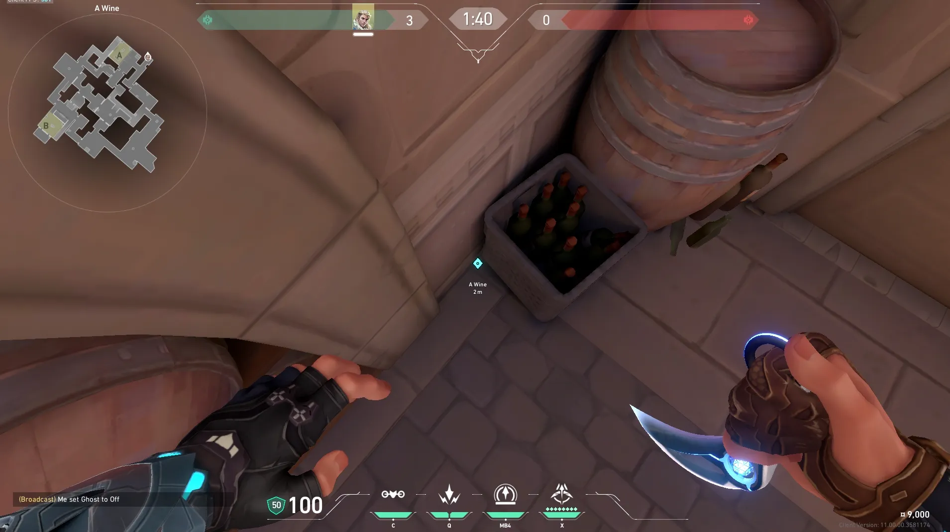 Sova Recon Bolt on Ascent Attack Site A — step 2 of 5: Aim — line up the shot