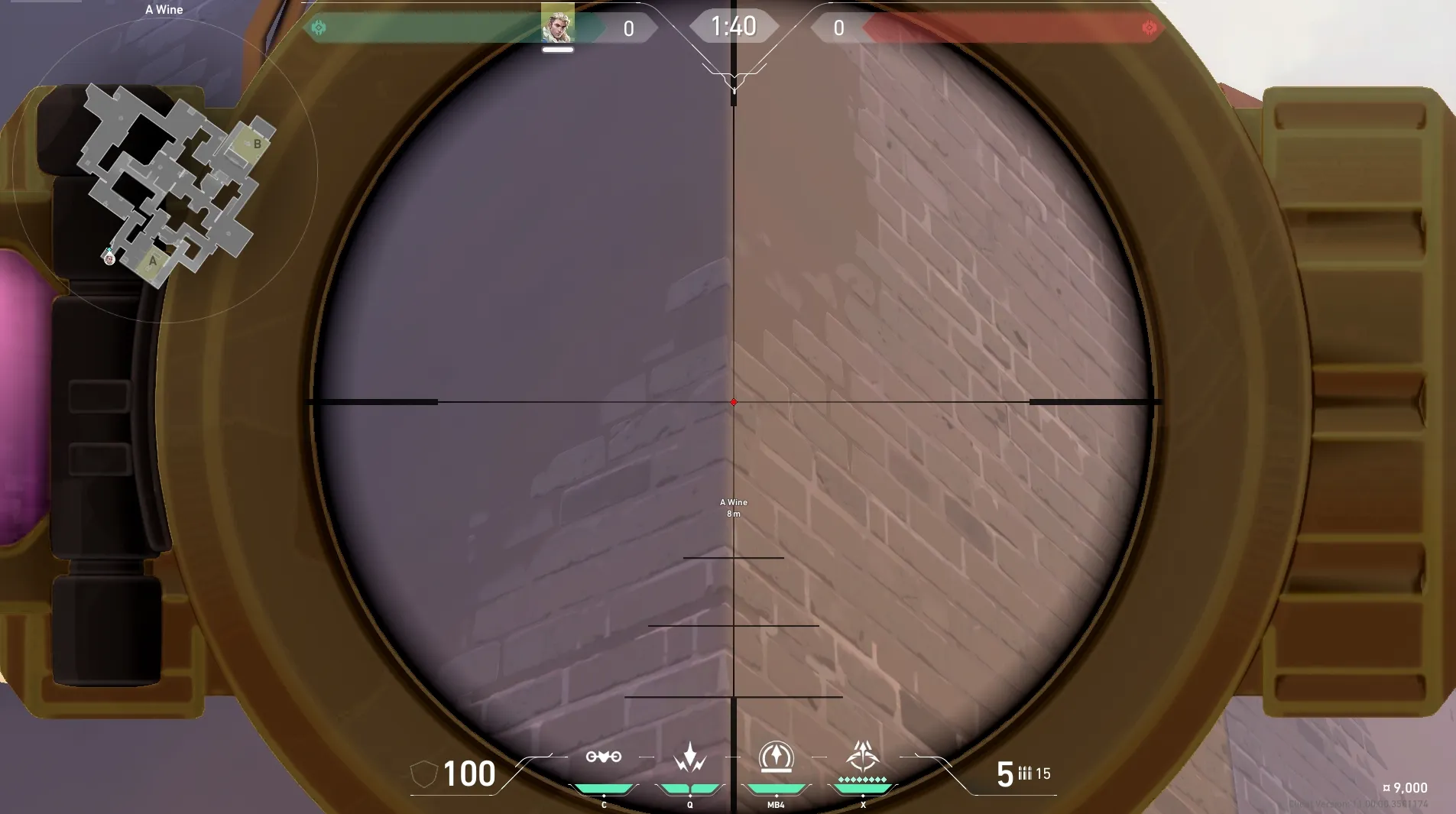 Sova Recon Bolt on Ascent Attack Site A — step 4 of 5: Aim — line up the shot