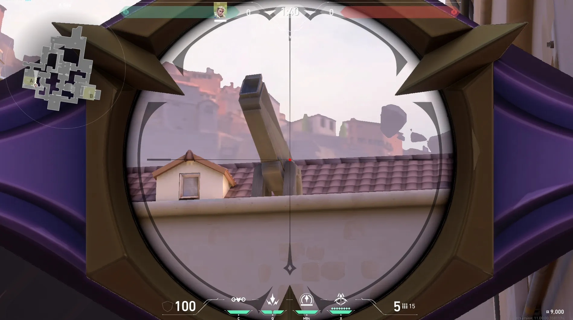 Sova Recon Bolt on Ascent Defense Site A — step 3 of 5: Aim — line up the shot