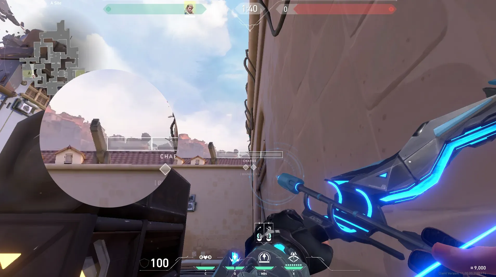 Sova Recon Bolt on Ascent Defense Site A — step 4 of 5: Aim — line up the shot