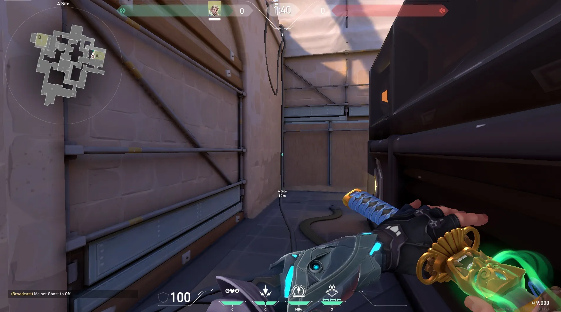 A Generator to Mid Top (defence) — Sova lineup on Ascent