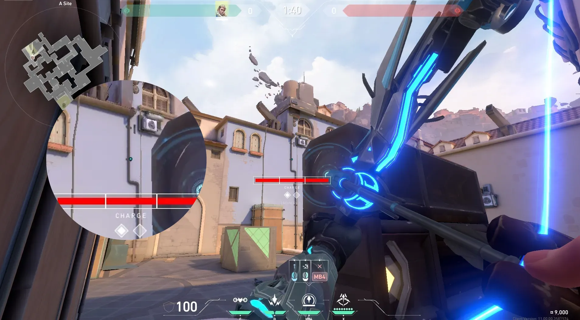 Sova Recon Bolt on Ascent Defense Mid — step 2 of 4: Aim — line up the shot