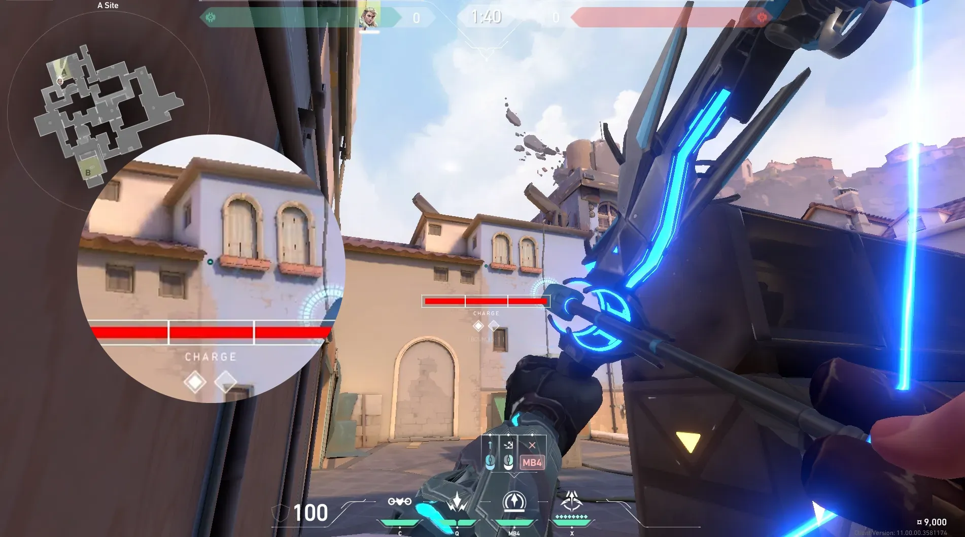 Sova Recon Bolt on Ascent Defense Site B — step 2 of 3: Aim — line up the shot
