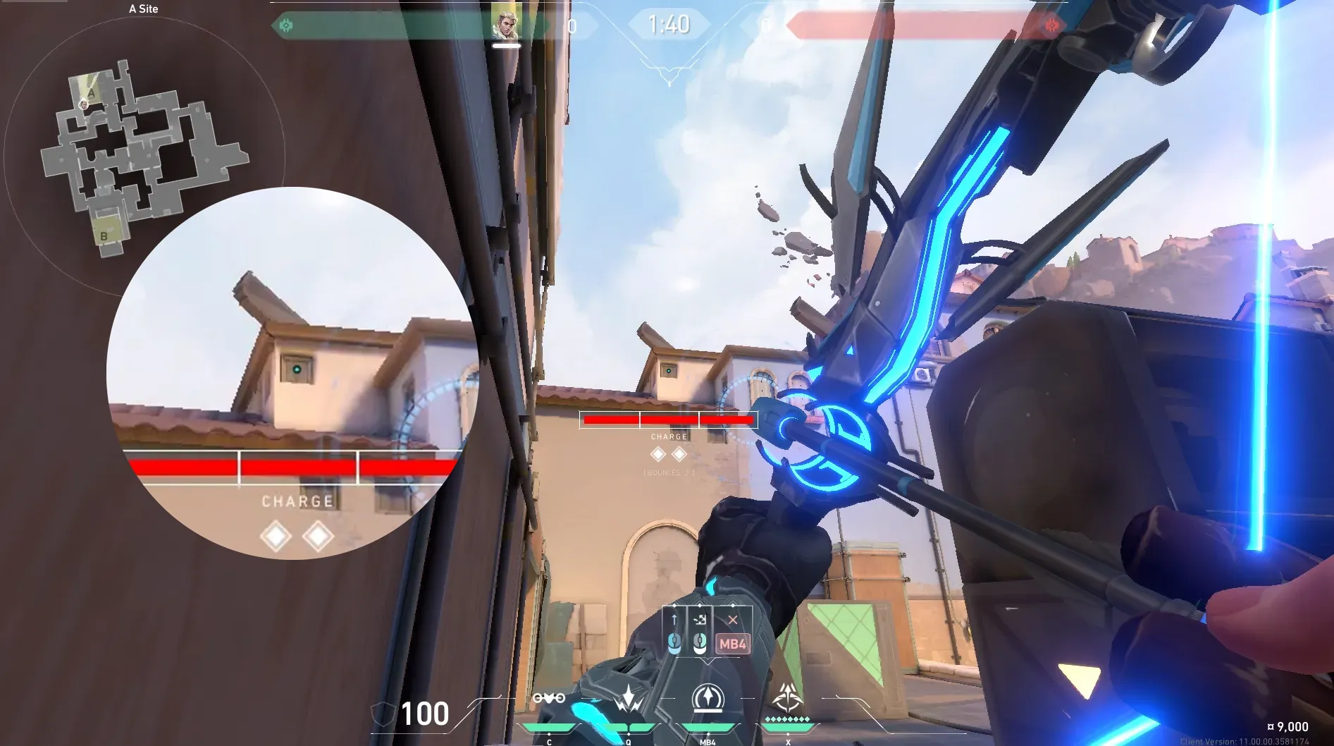 Sova Recon Bolt on Ascent Defense Site B — step 2 of 4: Aim — line up the shot