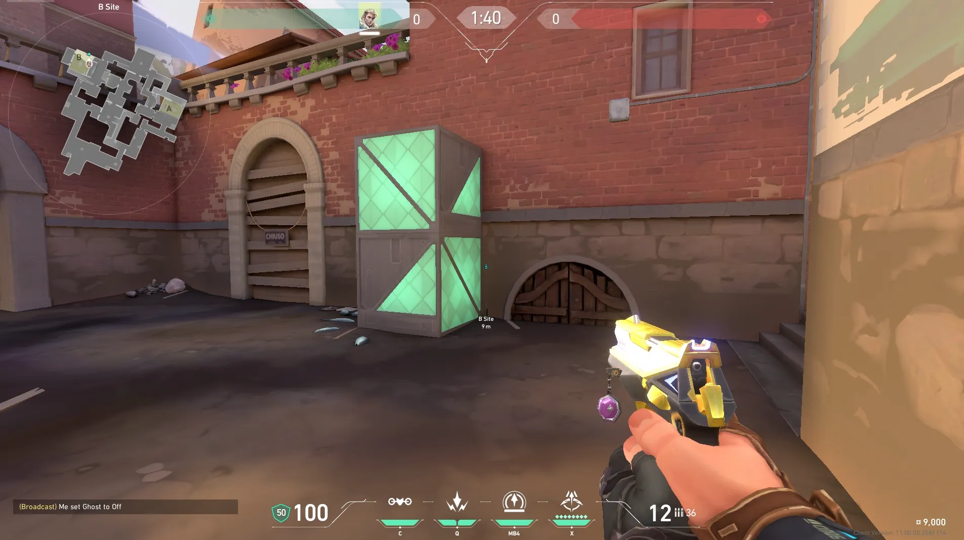 Sova Recon Bolt on Ascent Defense Site A — step 1 of 3: Position — where to stand
