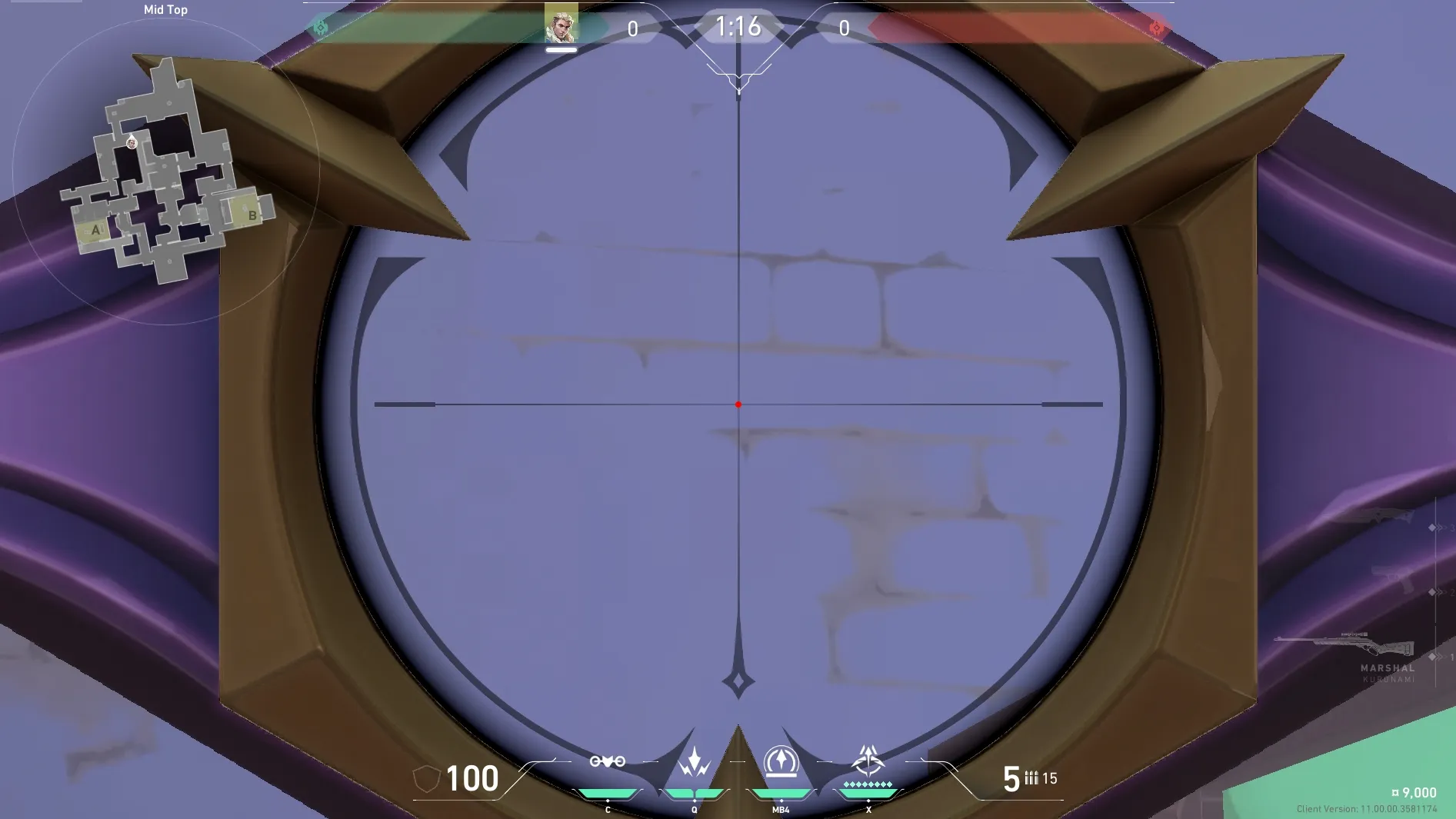 Sova Recon Bolt on Ascent Attack Mid — step 3 of 4: Aim — line up the shot