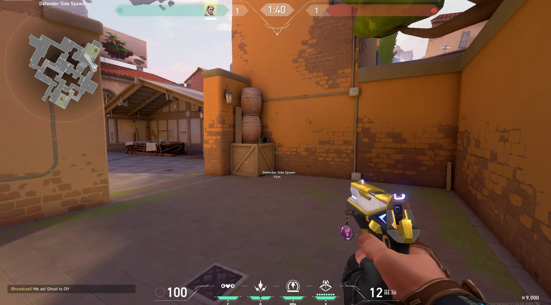 Sova Recon Bolt on Ascent Defense Site A — step 1 of 4: Position — where to stand