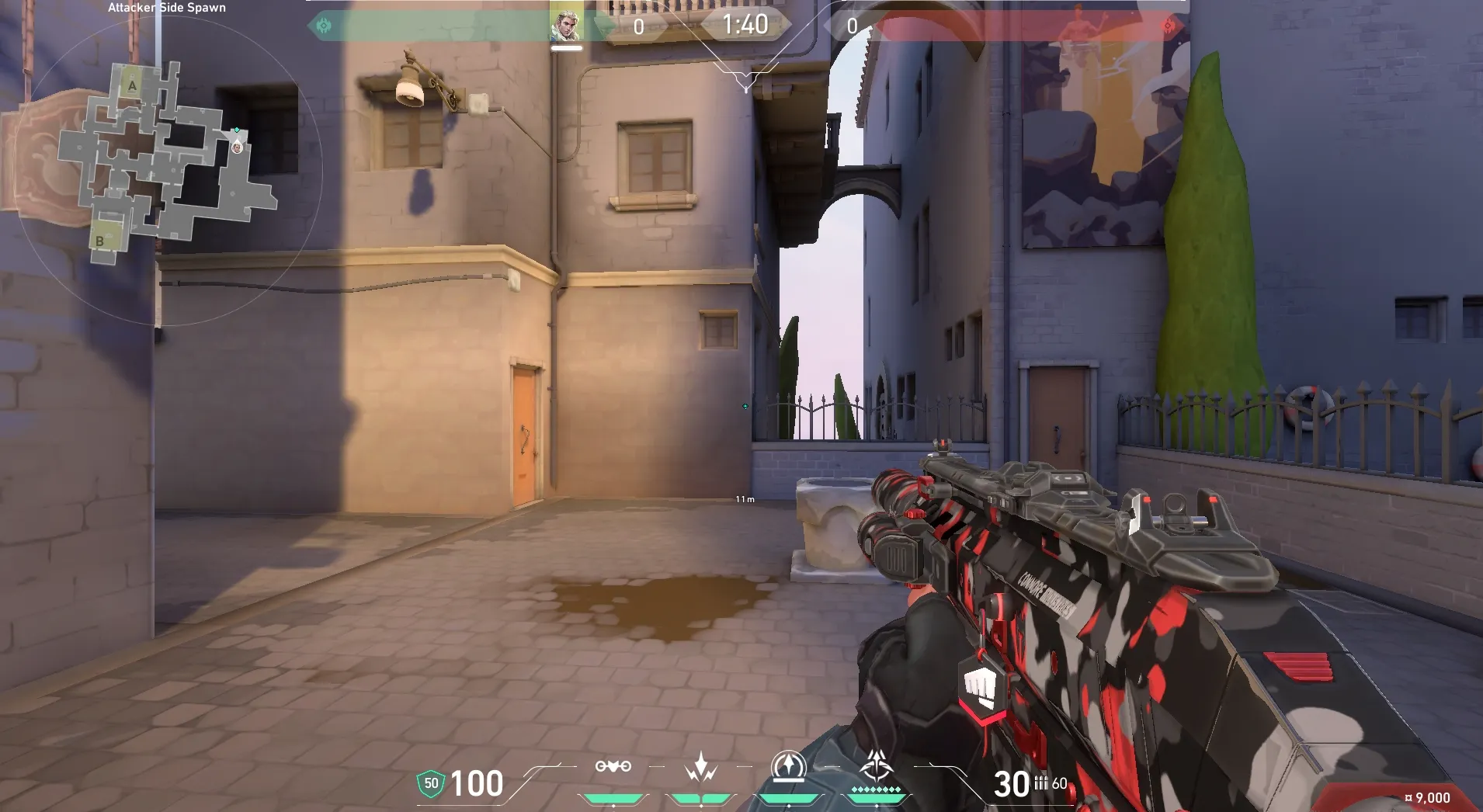 Attacker Spawn to B Site Tree (fake B) #2 — Sova lineup on Ascent