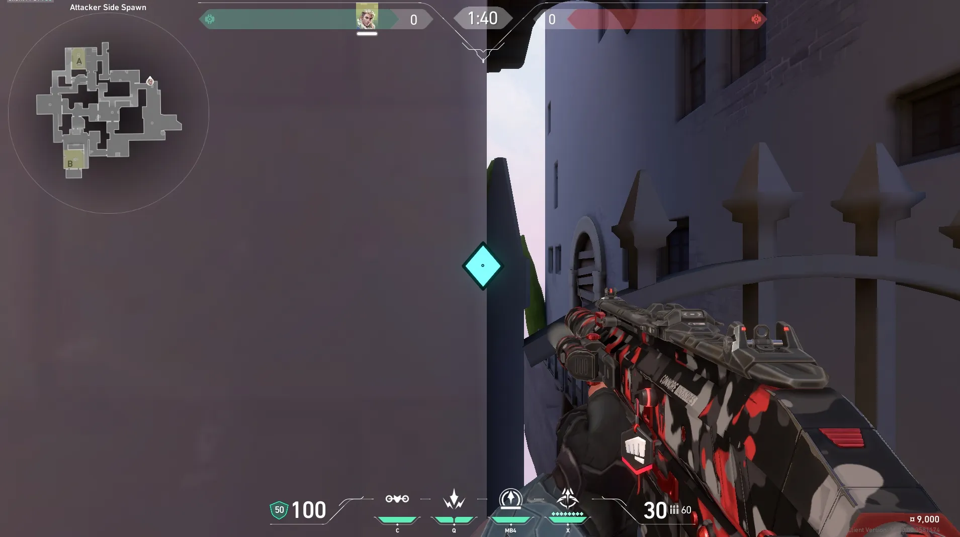 Sova Recon Bolt on Ascent Attack Site B — step 2 of 6: Aim — line up the shot