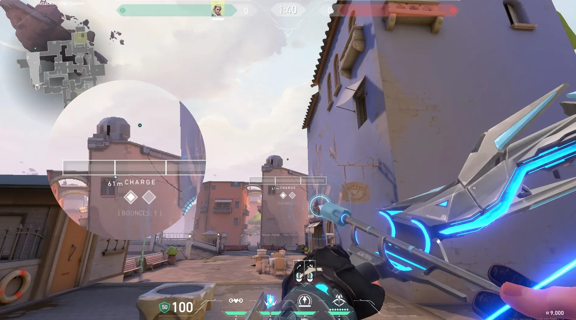 Sova Recon Bolt on Ascent Attack Site B — step 5 of 6: Aim — line up the shot