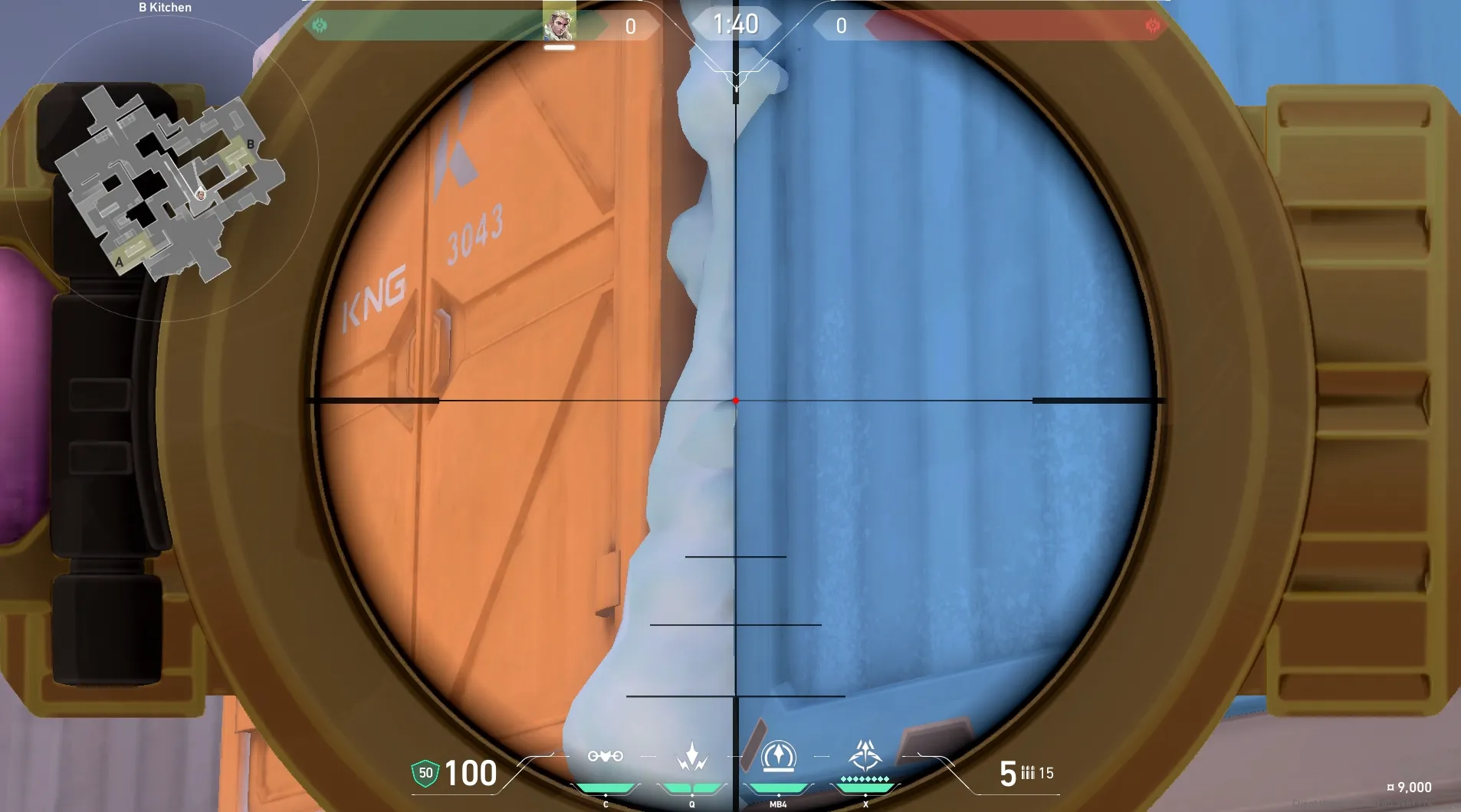 Sova Recon Bolt on Icebox Defense Mid — step 3 of 5: Aim — line up the shot