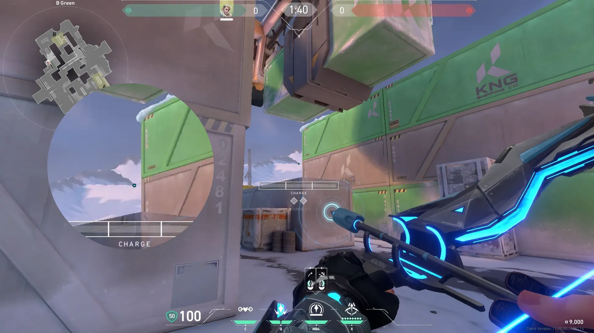 Sova Recon Bolt on Icebox Attack Site B — step 2 of 4: Aim — line up the shot