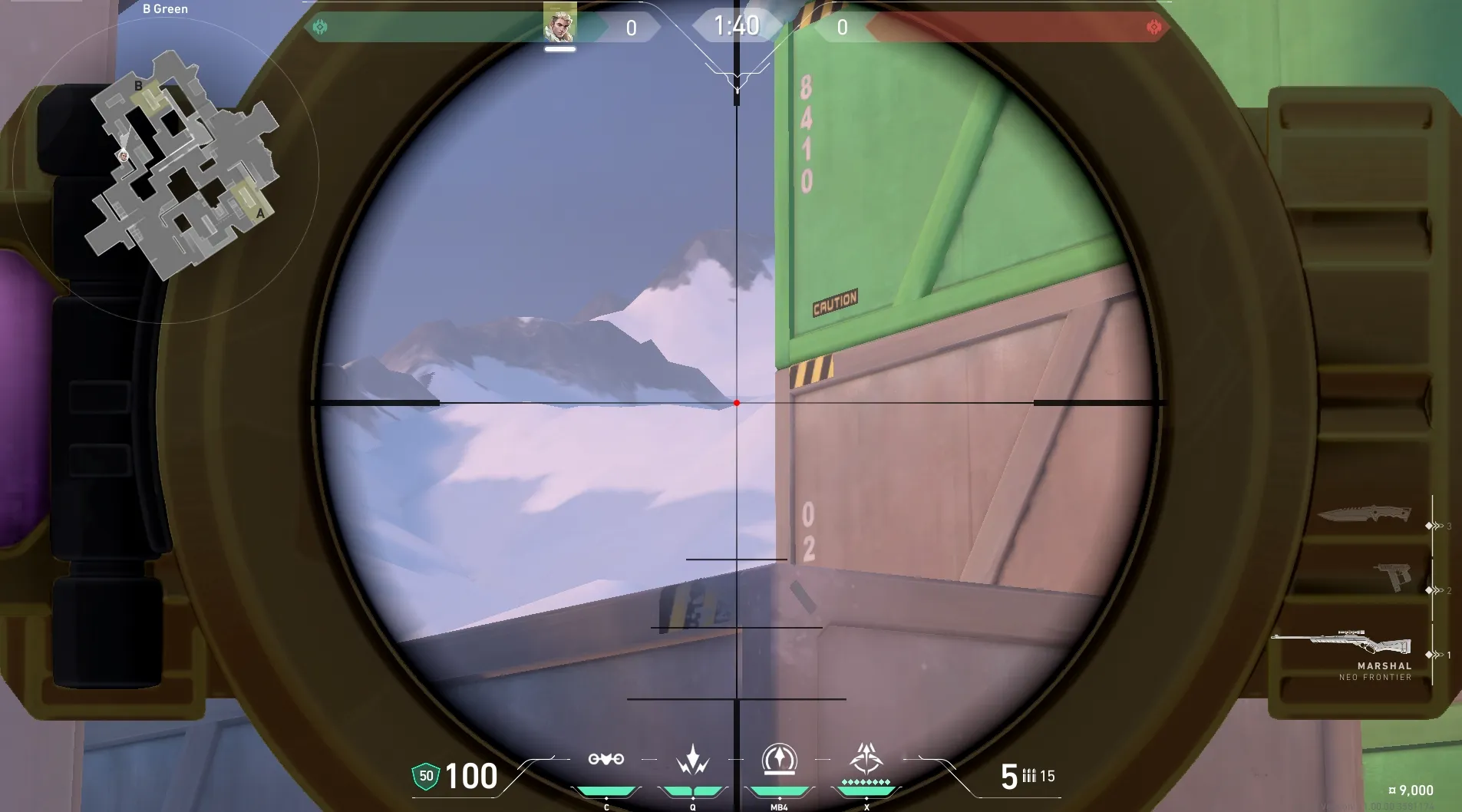 Sova Recon Bolt on Icebox Attack Site B — step 3 of 4: Aim — line up the shot