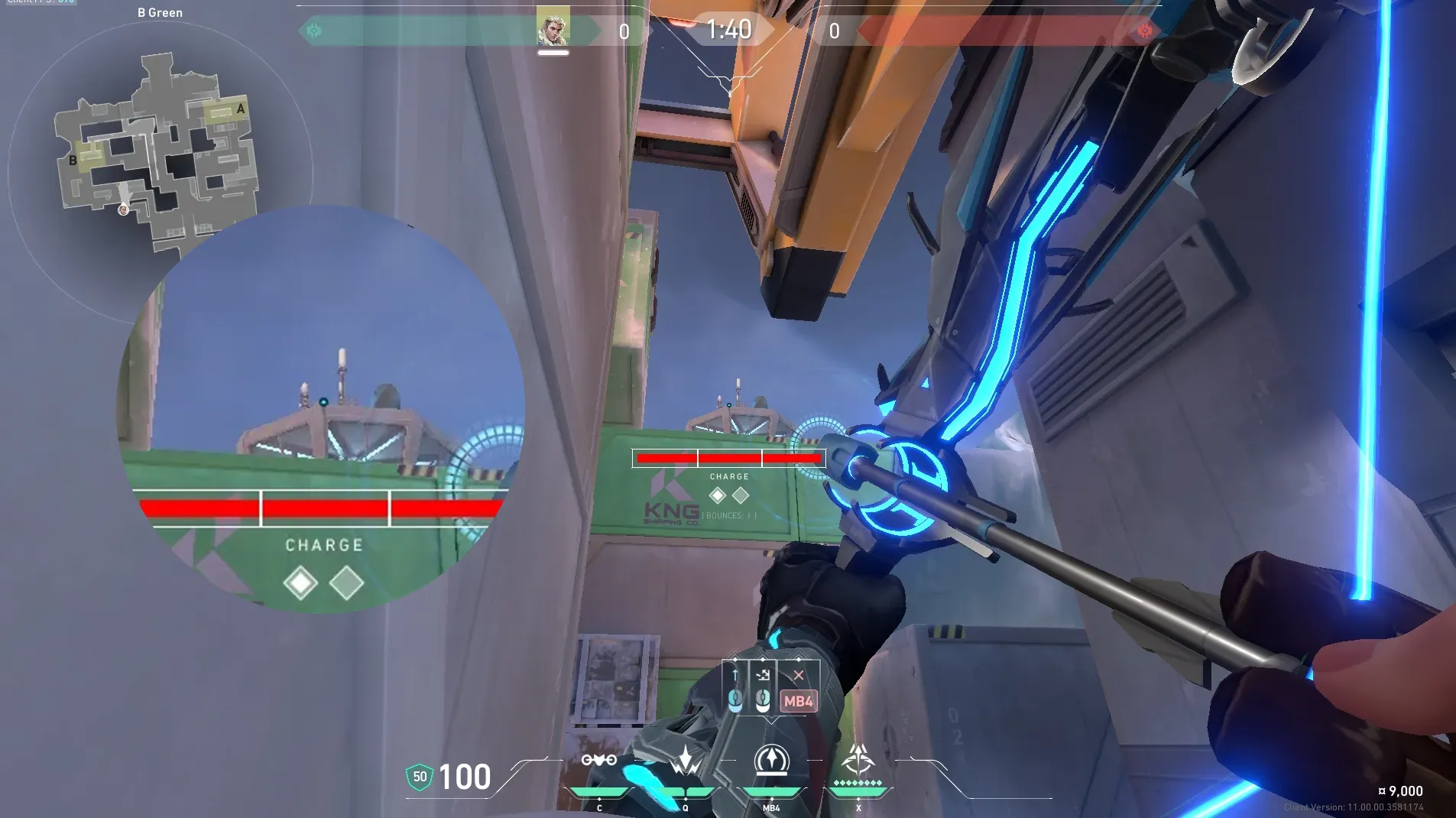 Sova Recon Bolt on Icebox Attack Site B — step 2 of 4: Aim — line up the shot
