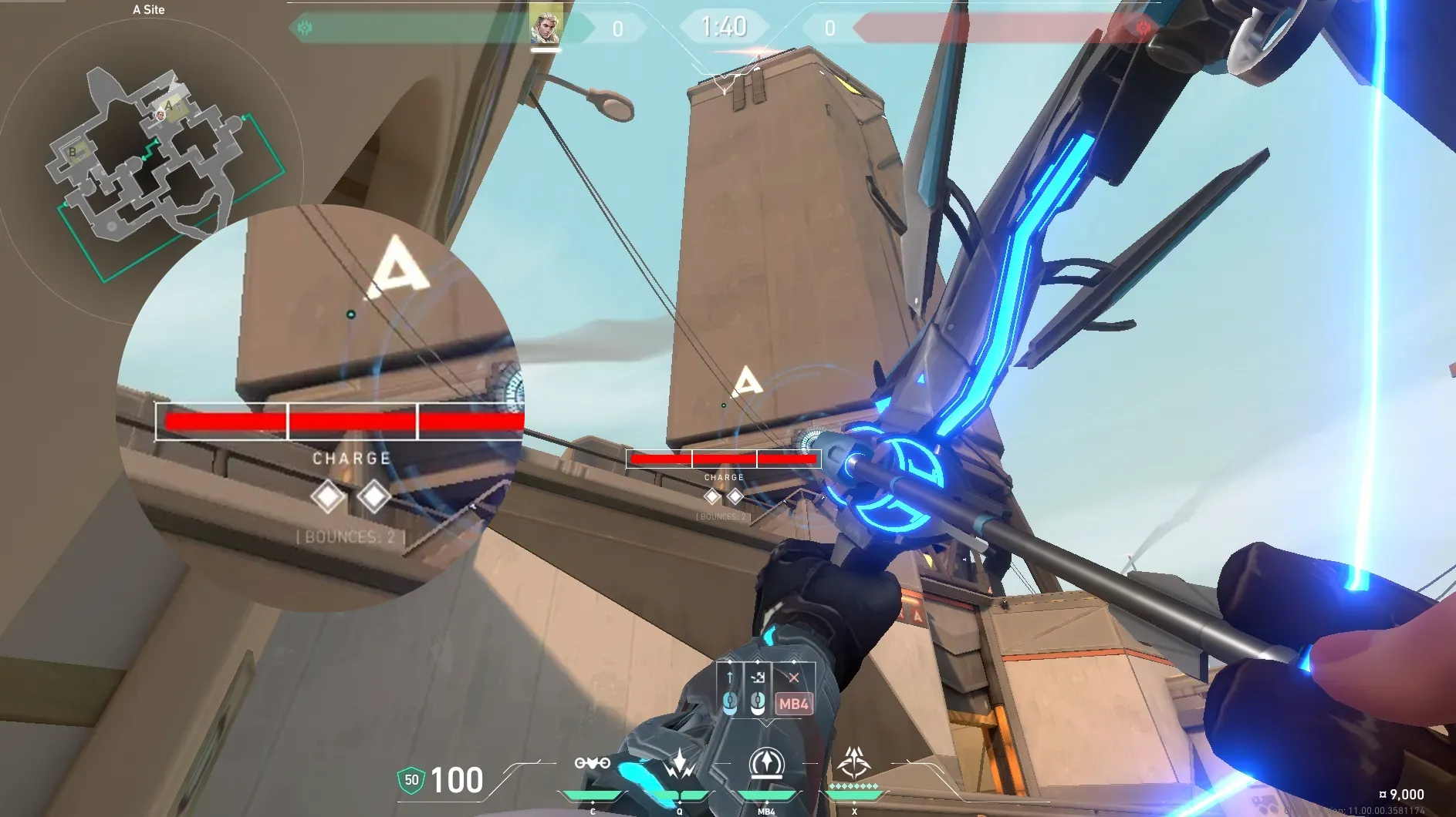 Sova Recon Bolt on Bind Defense Site A — step 4 of 5: Aim — line up the shot