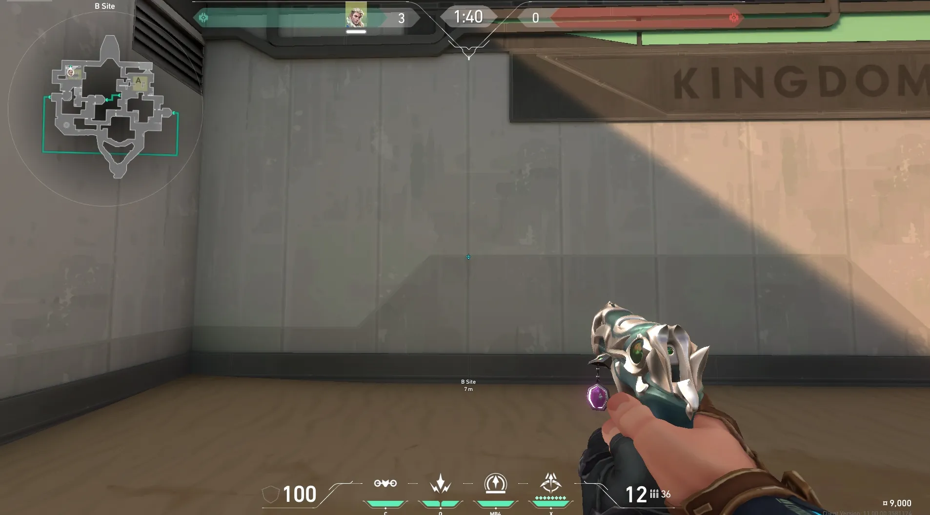 Sova Recon Bolt on Bind Defense Site B — step 1 of 4: Position — where to stand