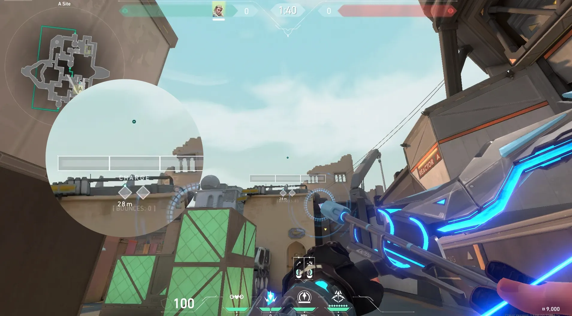 Sova Recon Bolt on Bind Defense Site B — step 4 of 5: Aim — line up the shot
