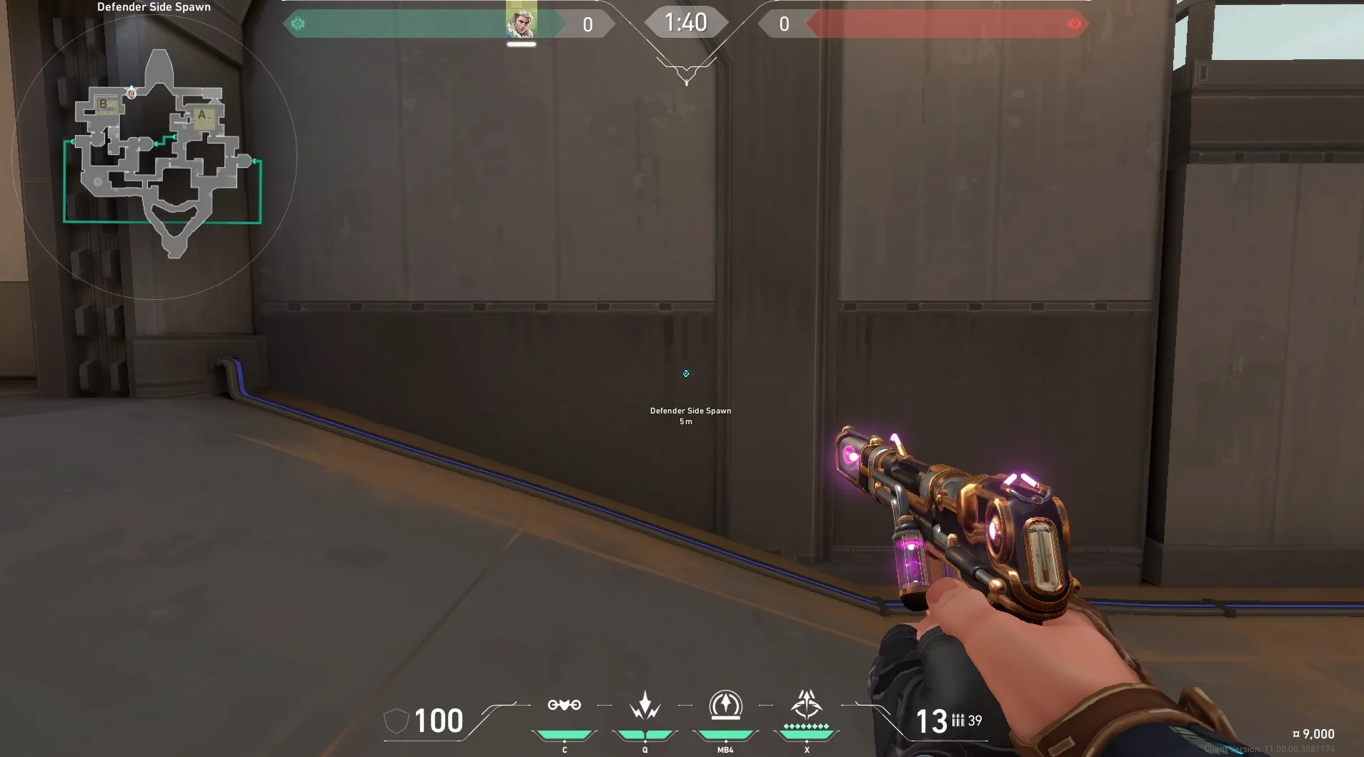 Sova Recon Bolt on Bind Defense Site B — step 2 of 6: Aim — line up the shot
