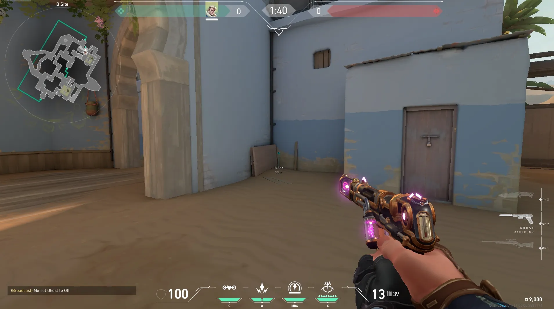 Sova Recon Bolt on Bind Defense Site A — step 1 of 5: Position — where to stand