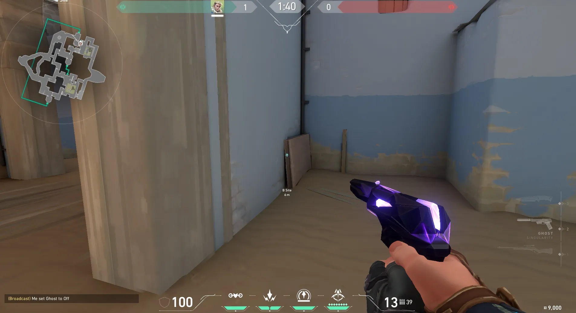 Sova Recon Bolt on Bind Defense Site B — step 1 of 3: Position — where to stand