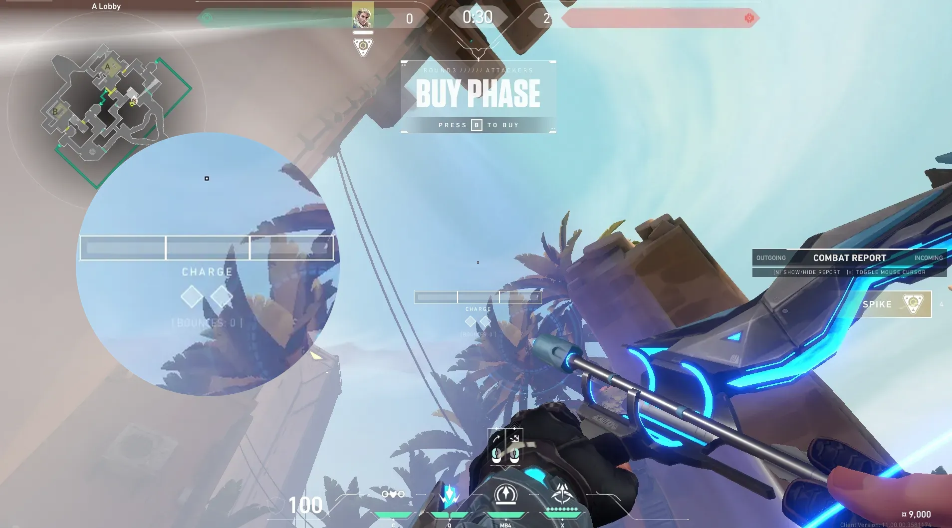Sova Recon Bolt on Bind Attack Site A — step 4 of 6: Aim — line up the shot