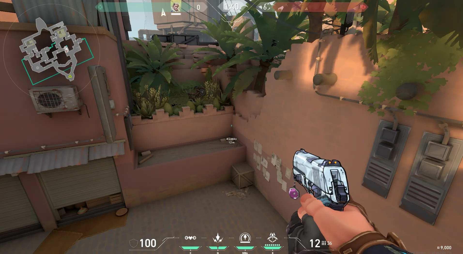 Sova Recon Bolt on Bind Attack Site A — step 1 of 5: Position — where to stand