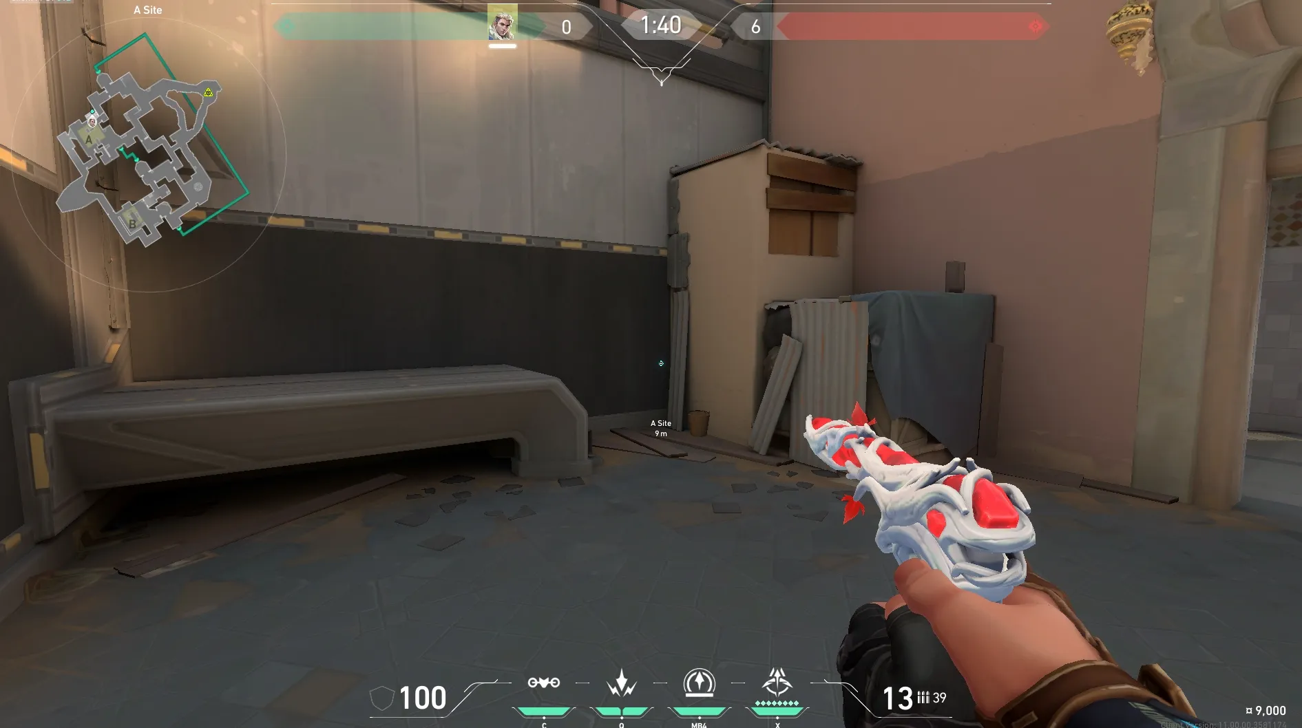 Sova Recon Bolt on Bind Defense Site B — step 1 of 4: Position — where to stand