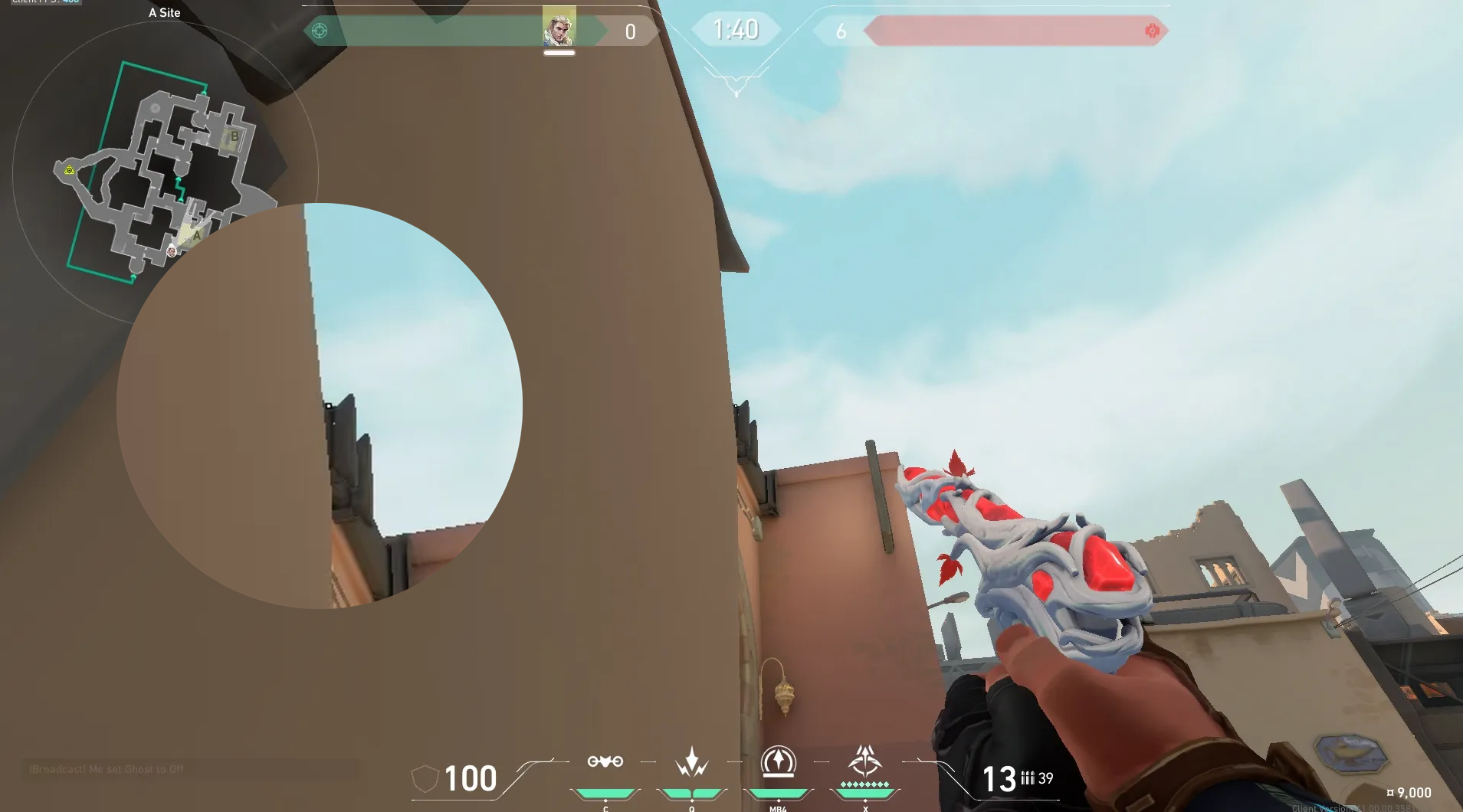 Sova Recon Bolt on Bind Defense Site B — step 2 of 4: Aim — line up the shot