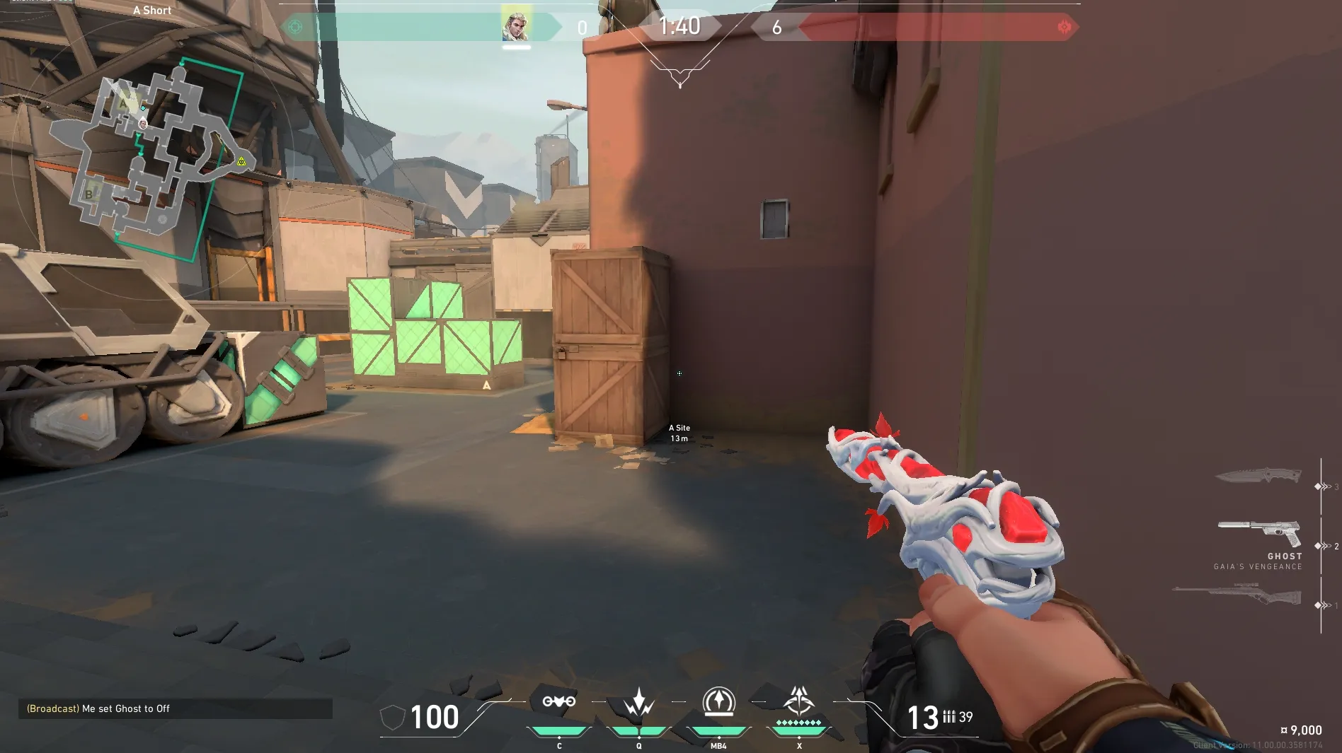 Sova Recon Bolt on Bind Defense Site B — step 1 of 4: Position — where to stand