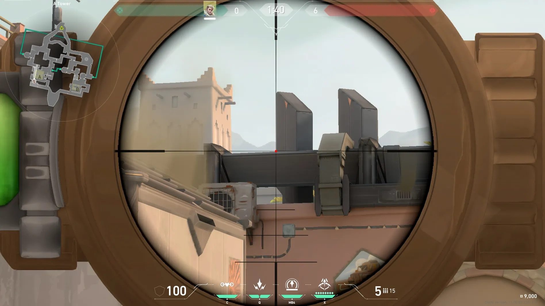 Sova Recon Bolt on Bind Defense Site A — step 3 of 4: Aim — line up the shot