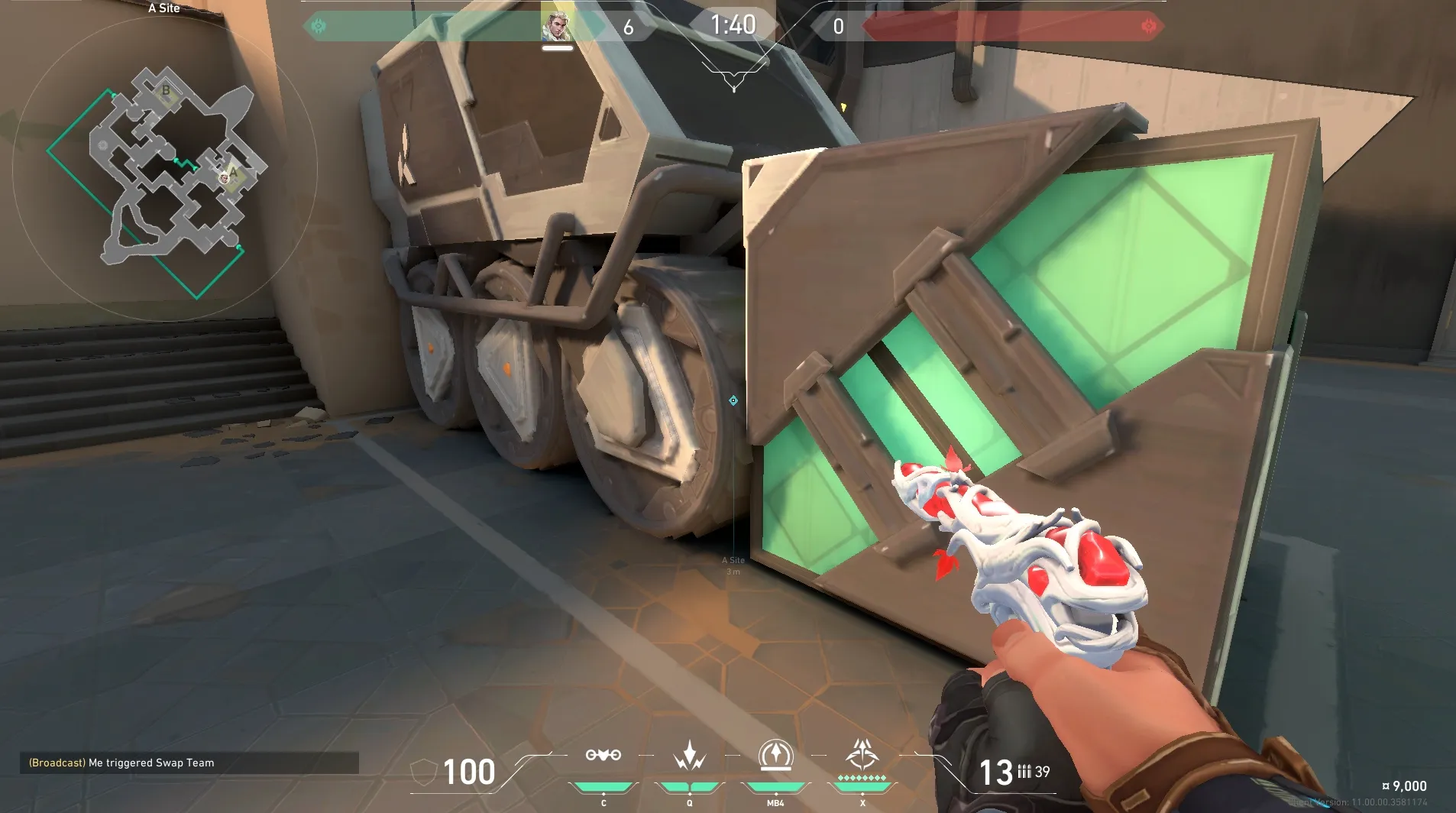 Sova Recon Bolt on Bind Defense Site A — step 1 of 5: Position — where to stand