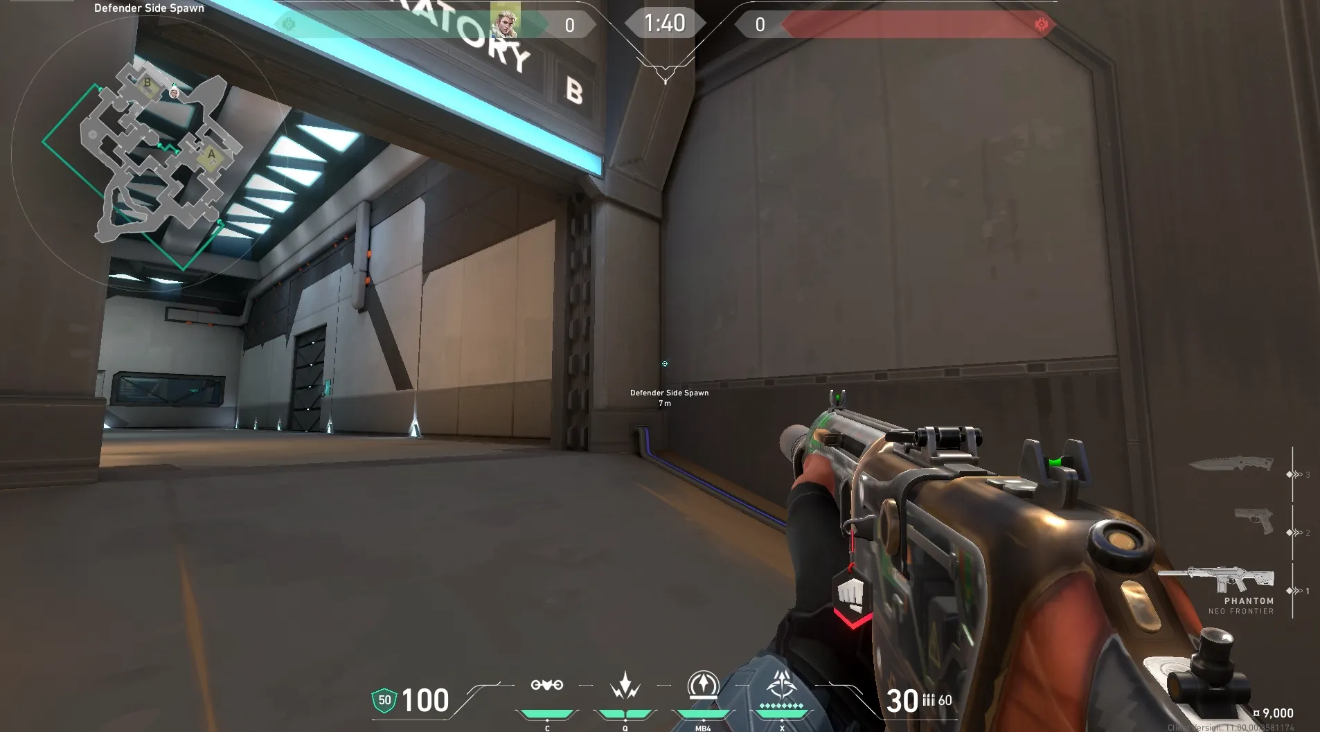 Sova Recon Bolt on Bind Defense Site B — step 1 of 5: Position — where to stand