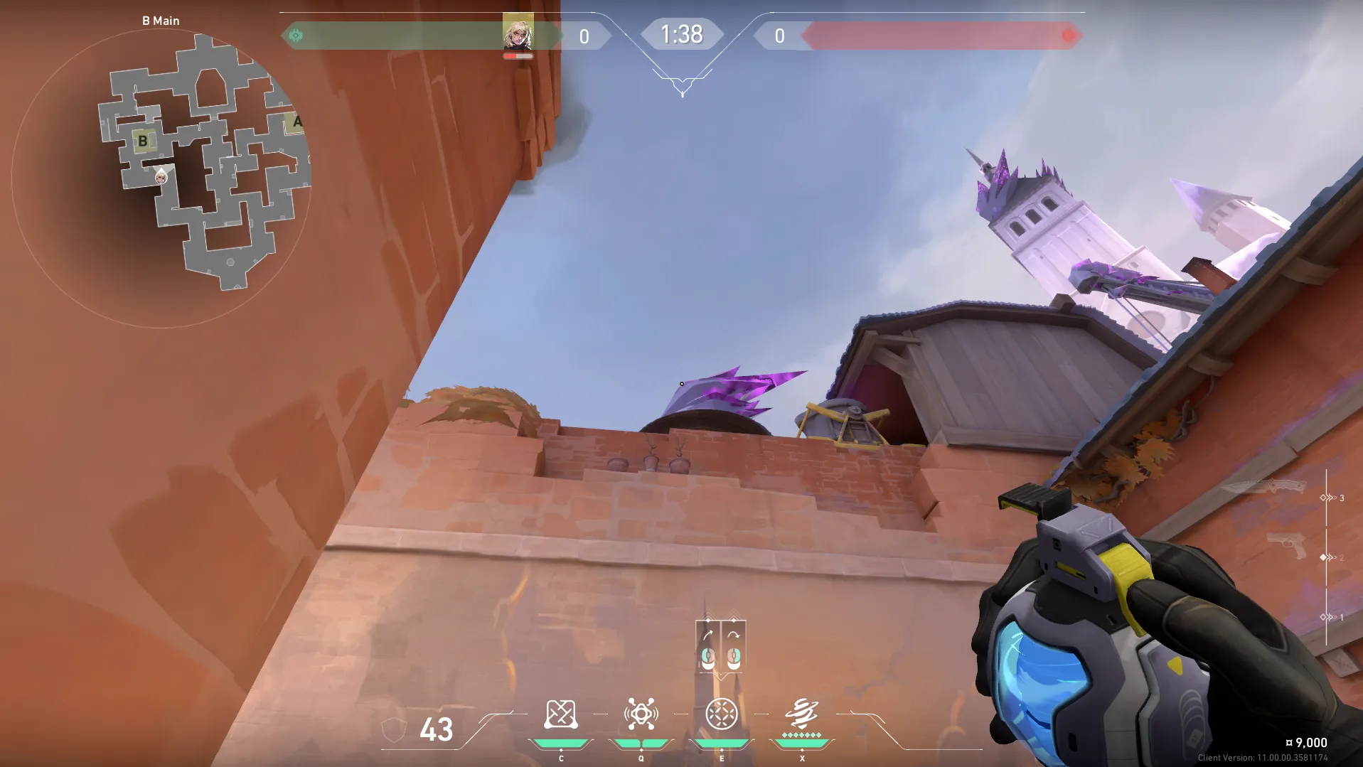 Deadlock GravNet on Corrode Attack Site B — step 2 of 3: Aim — line up the shot