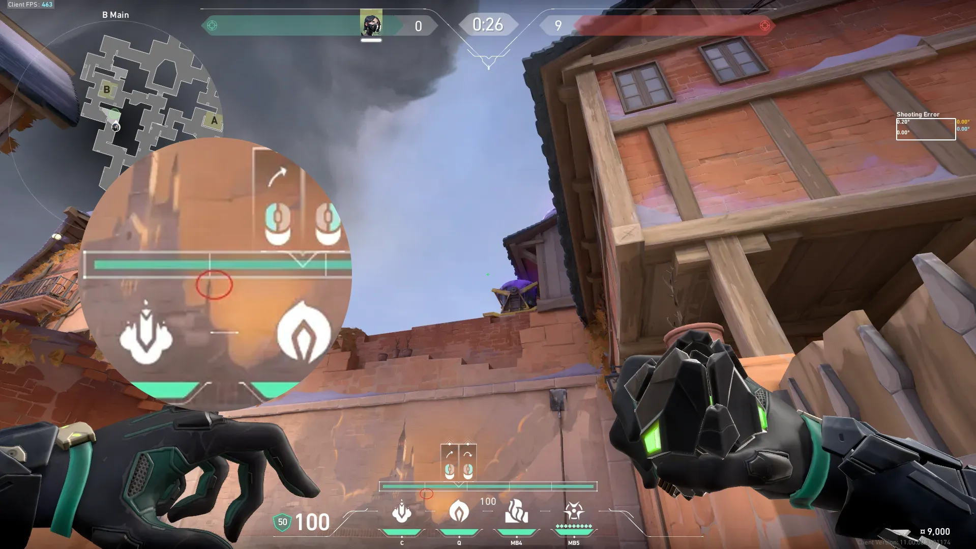Viper Poison Cloud on Corrode Attack Site B — step 2 of 3: Aim — line up the shot