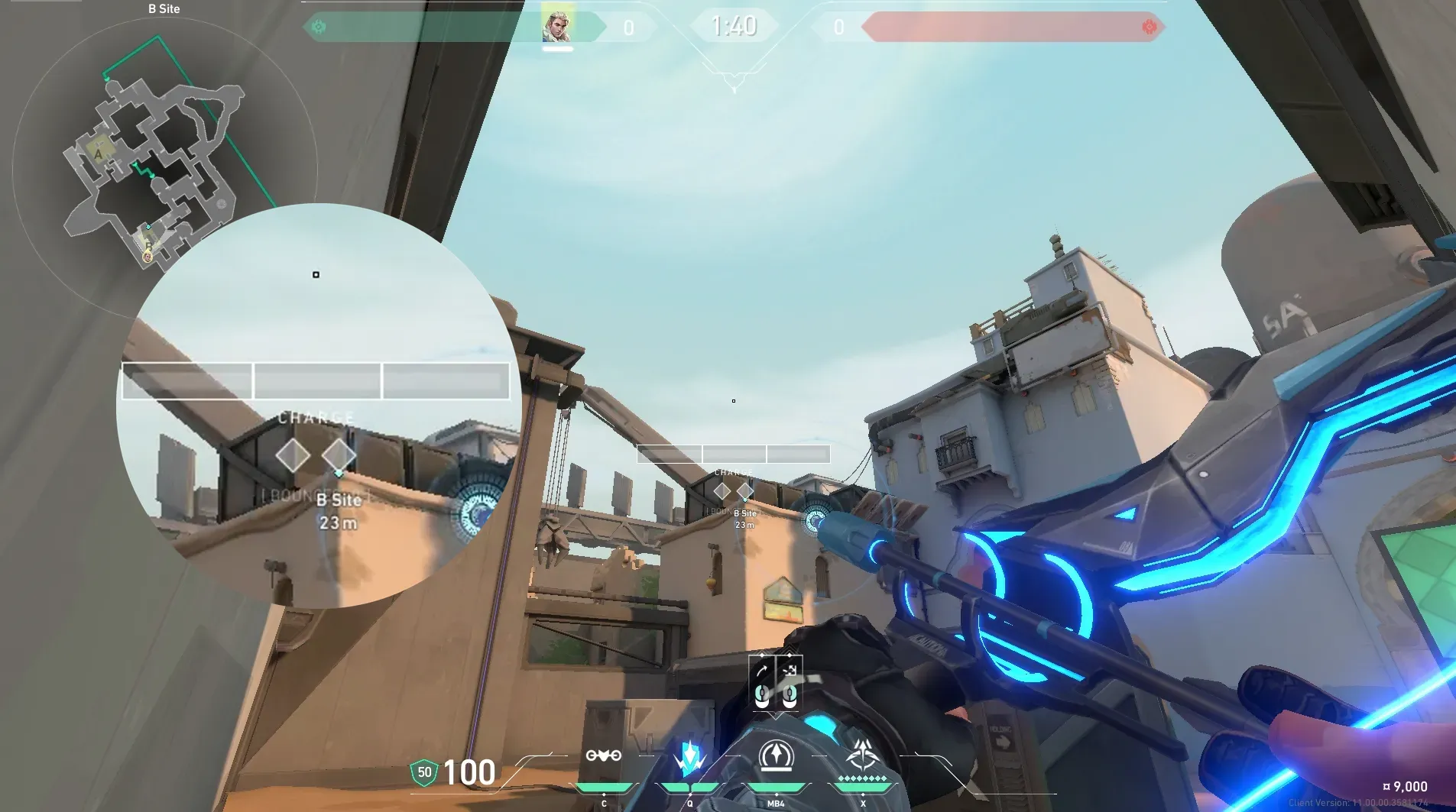 Sova Recon Bolt on Bind Defense Site A — step 4 of 5: Aim — line up the shot