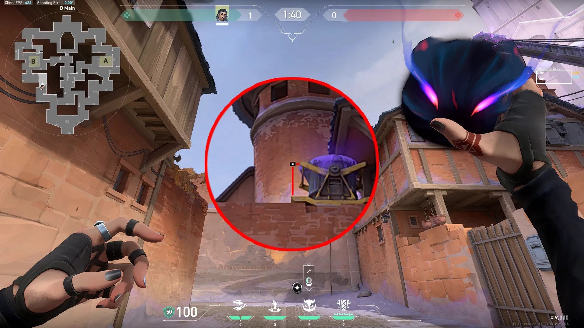 Fade Haunt on Corrode Attack Site B — step 2 of 3: Aim — line up the shot