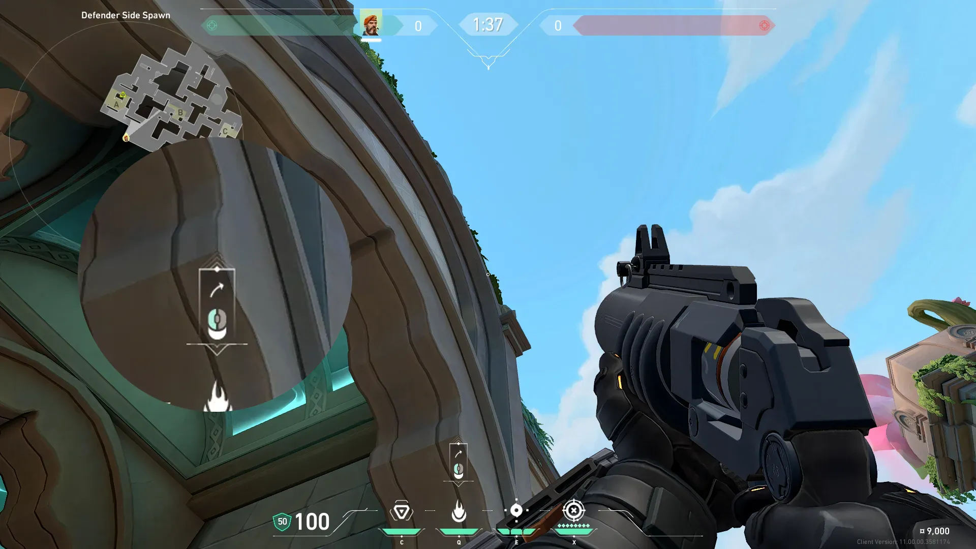 Brimstone Incendiary on Lotus Attack Site A — step 2 of 3: Aim — line up the shot