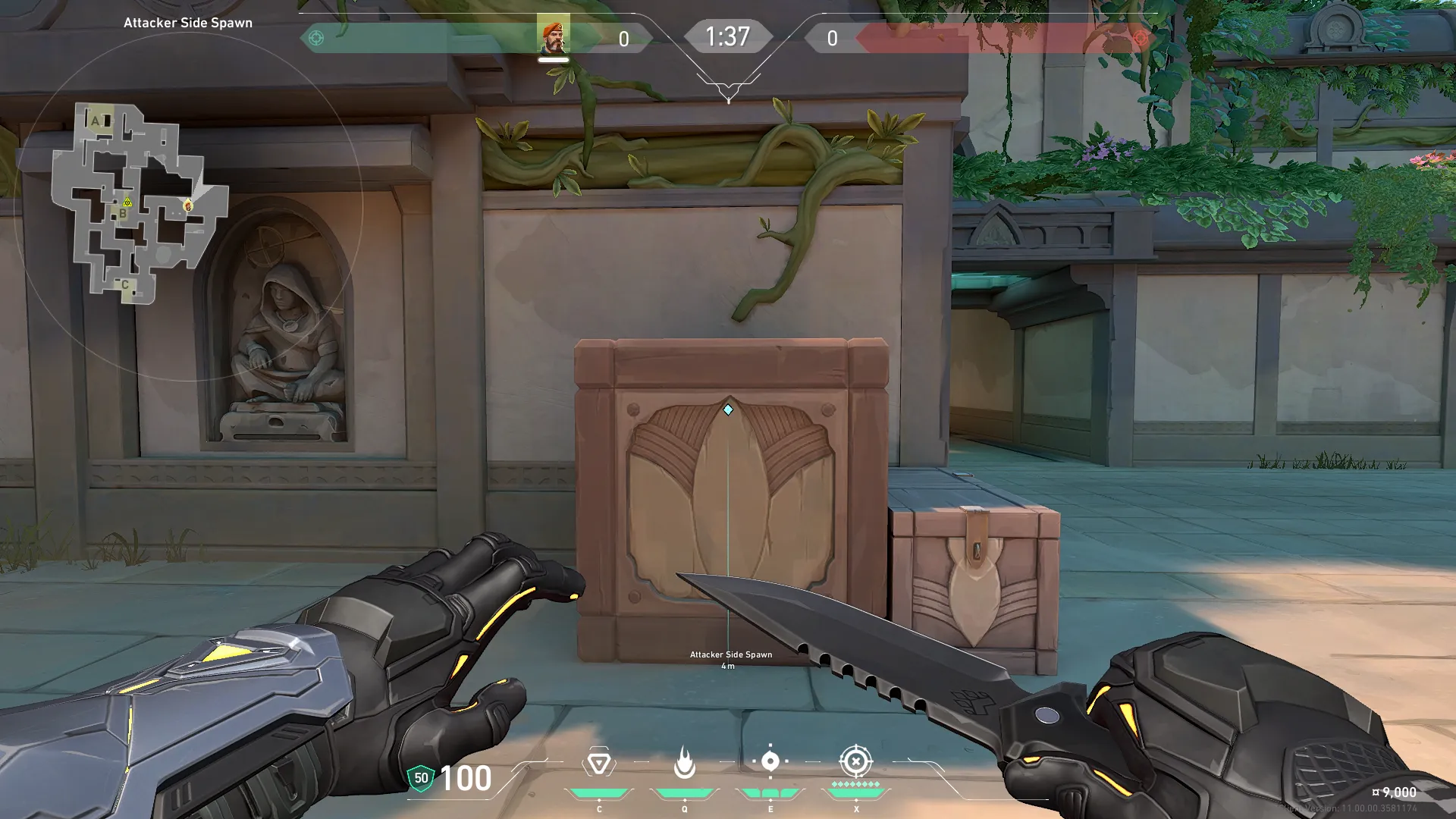 Brimstone Incendiary on Lotus Attack Site B — step 1 of 3: Position — where to stand