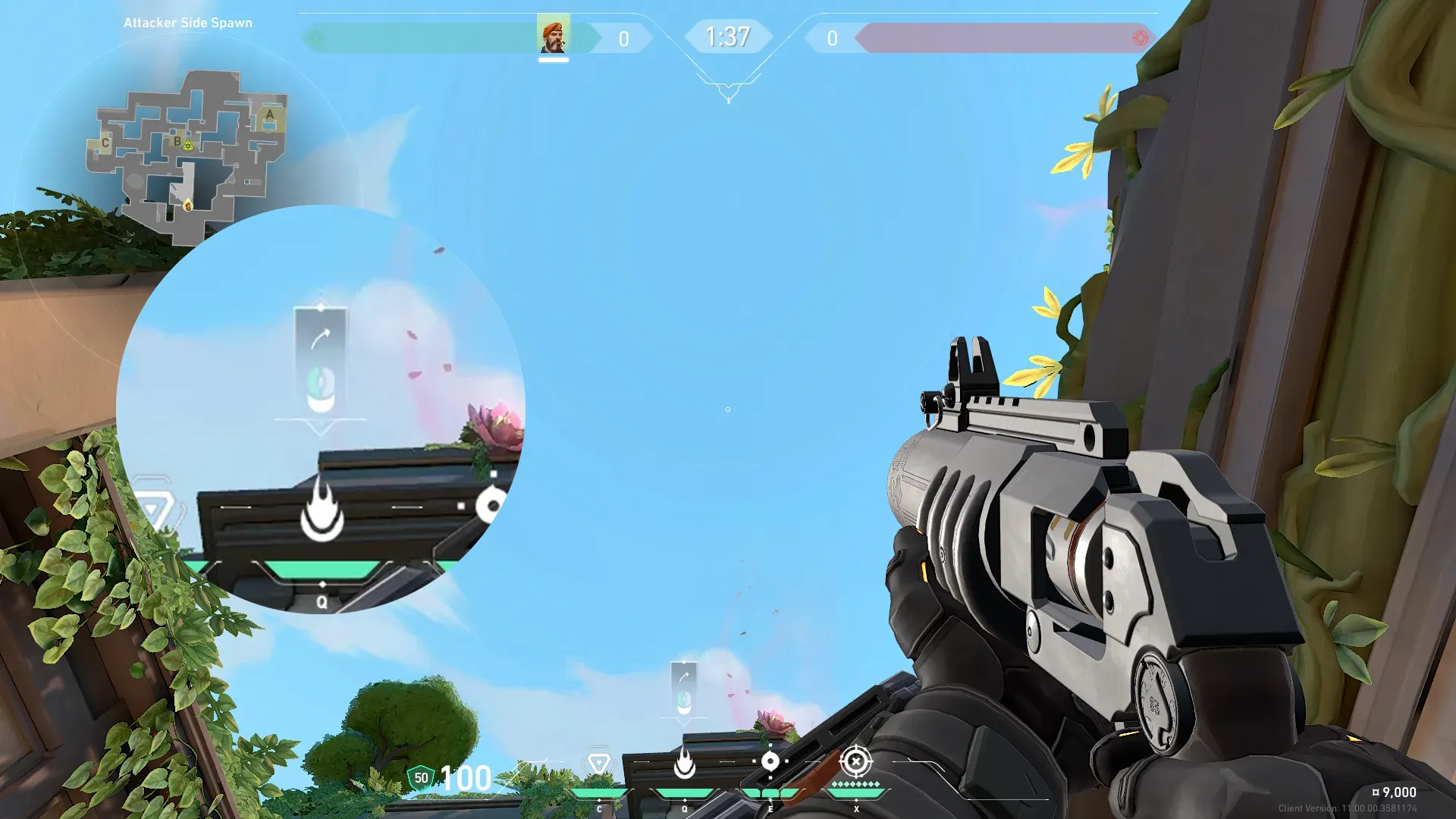 Brimstone Incendiary on Lotus Attack Site B — step 2 of 3: Aim — line up the shot