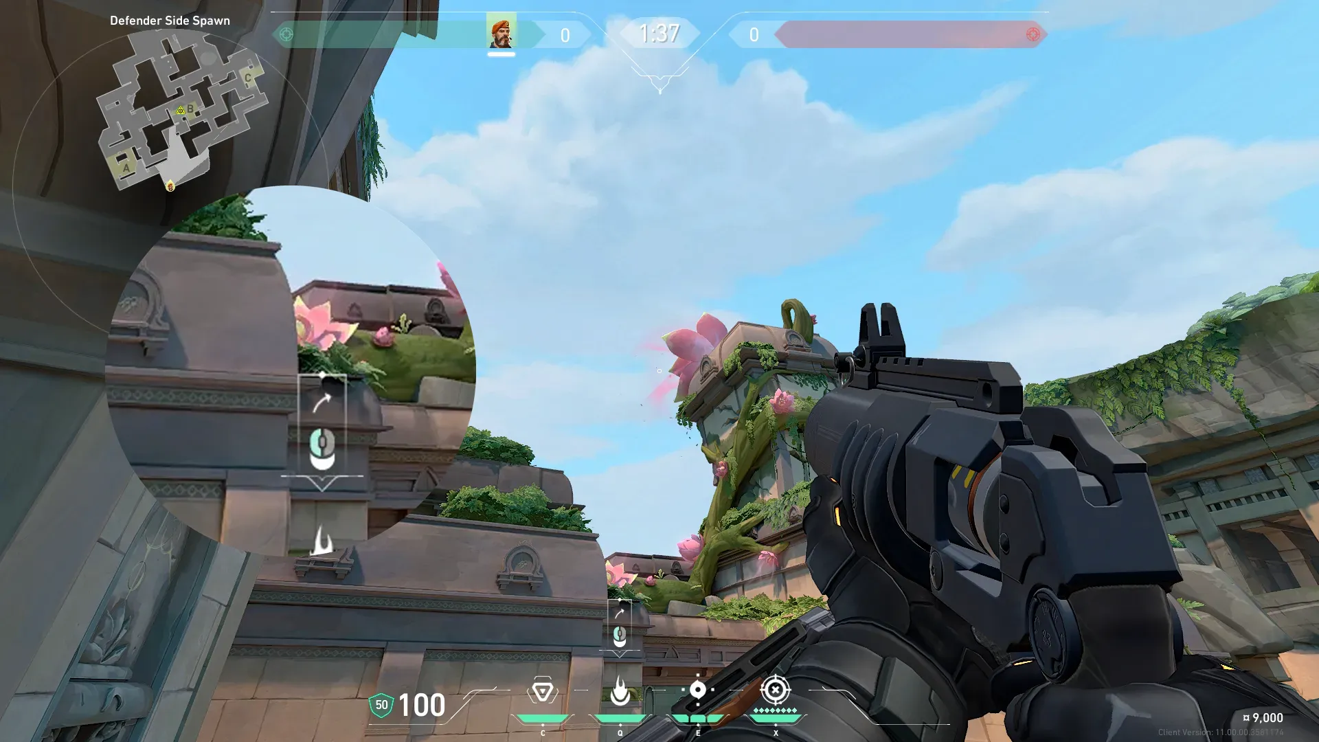 Brimstone Incendiary on Lotus Attack Site B — step 2 of 3: Aim — line up the shot