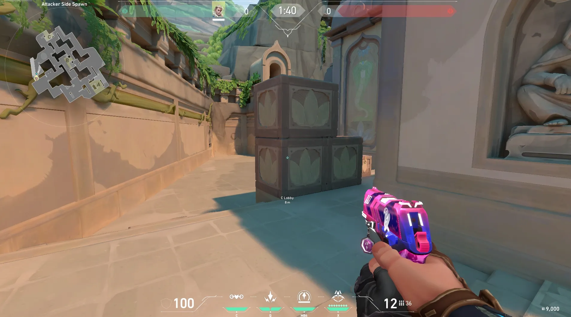 C Lobby to A Site (fake A) #1 — Sova lineup on Lotus