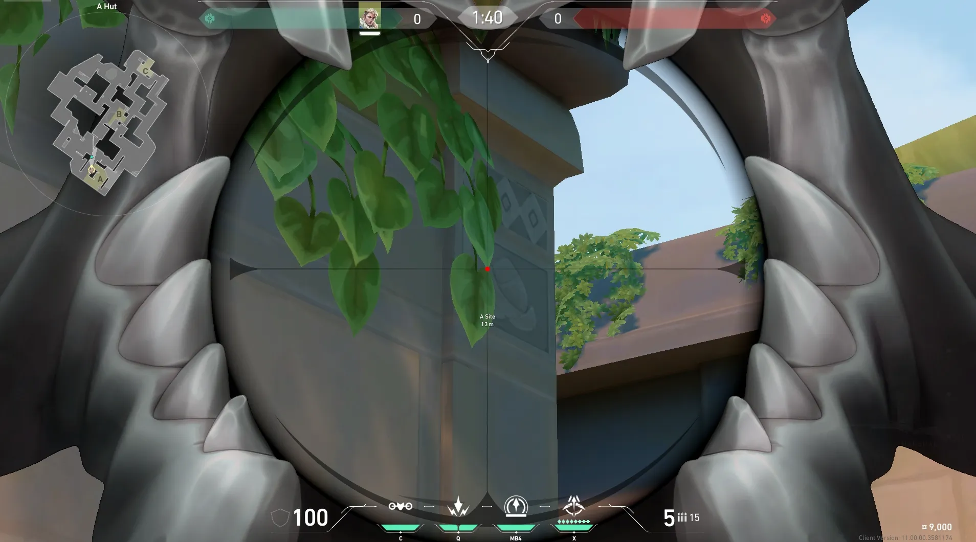 Sova Recon Bolt on Lotus Defense Site A — step 3 of 5: Aim — line up the shot
