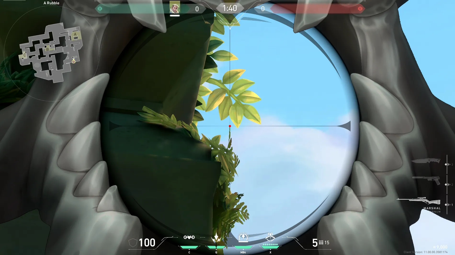 Sova Recon Bolt on Lotus Attack Site A — step 4 of 7: Aim — line up the shot