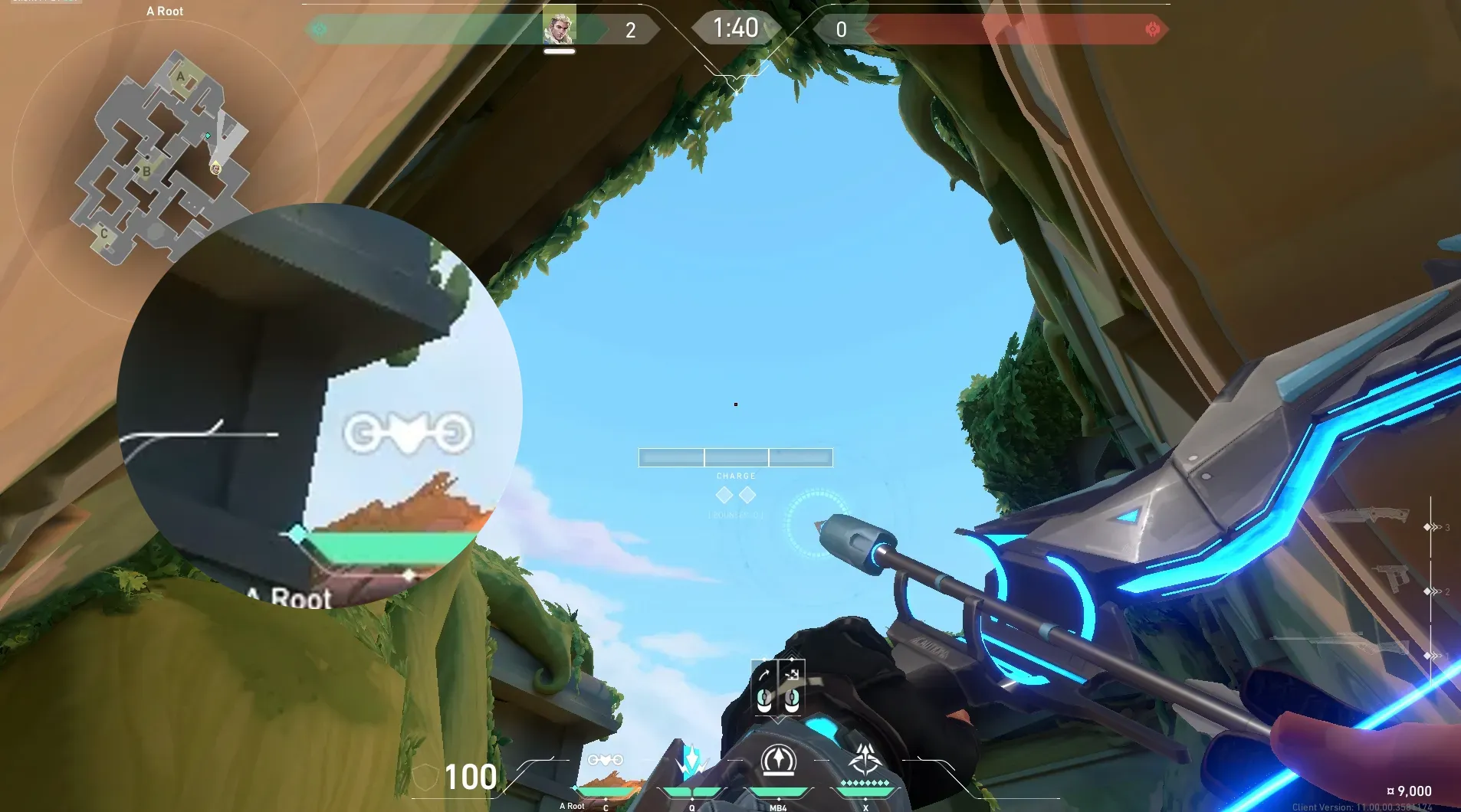Sova Recon Bolt on Lotus Attack Site A — step 4 of 5: Aim — line up the shot
